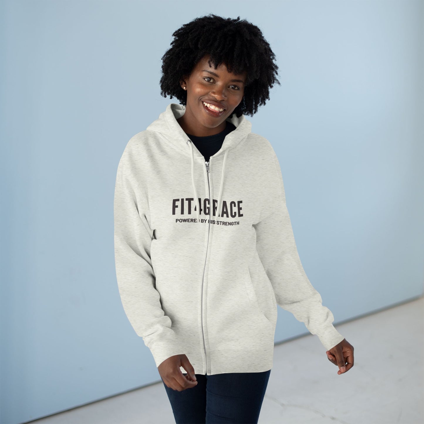 F4G - Faith-Inspired Unisex Zip Hoodie: "The Lord Is My Strength"